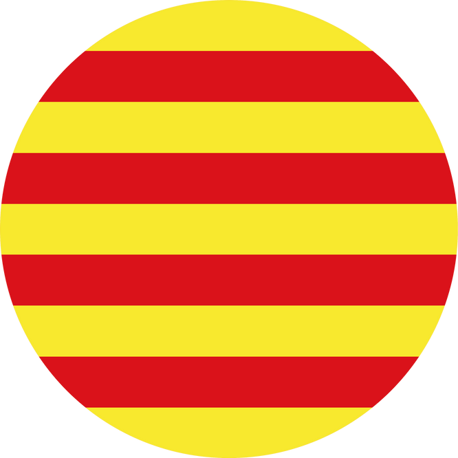 Catalonia flag button on white background